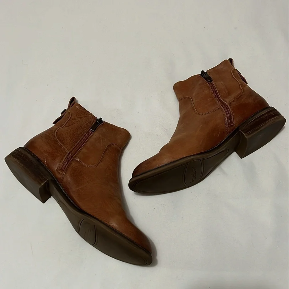 Franco Sarto Brown Leather Hoda Booties